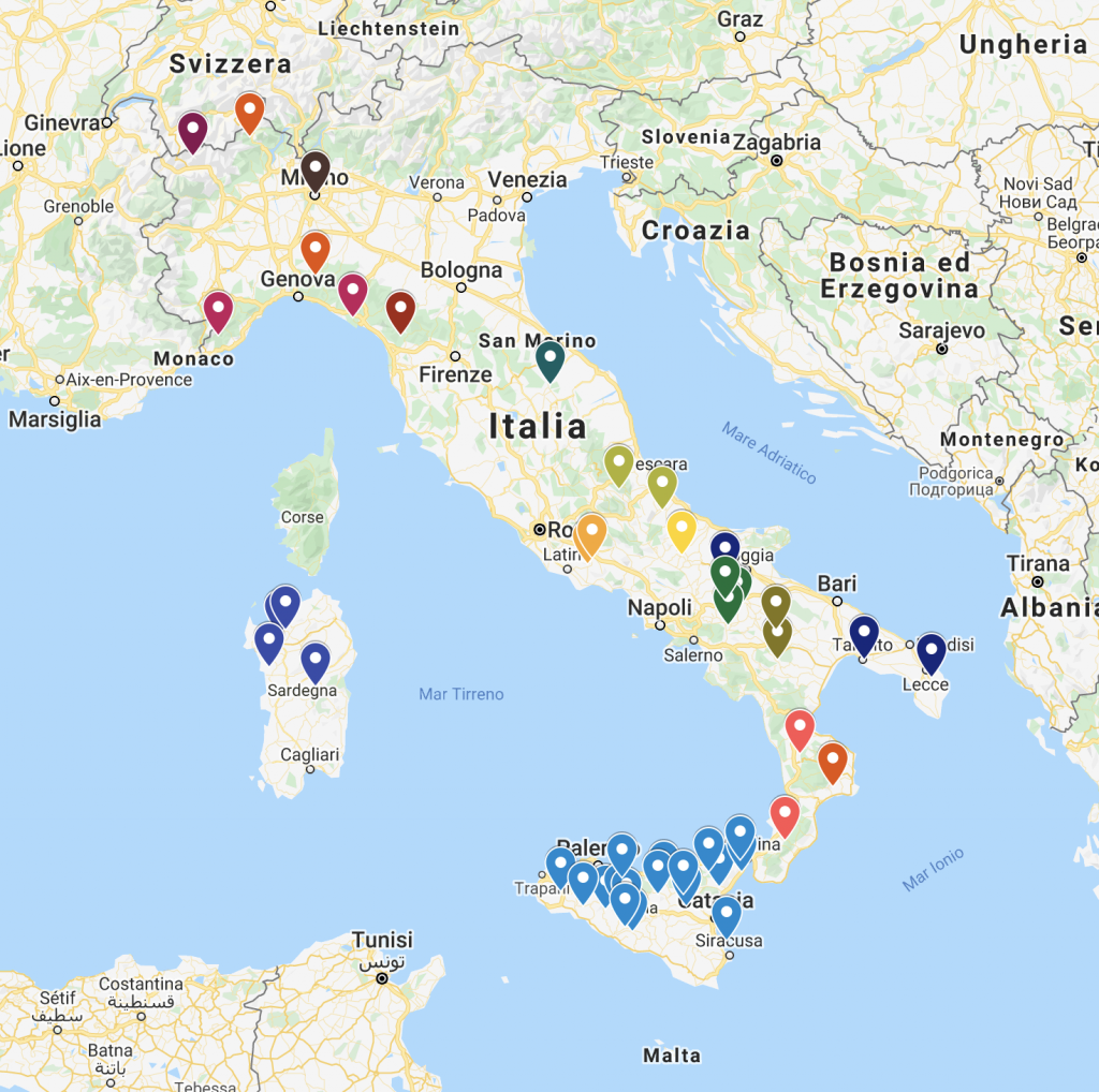 1eurohousesmap 1 Euro Houses Cheap Houses in Italy